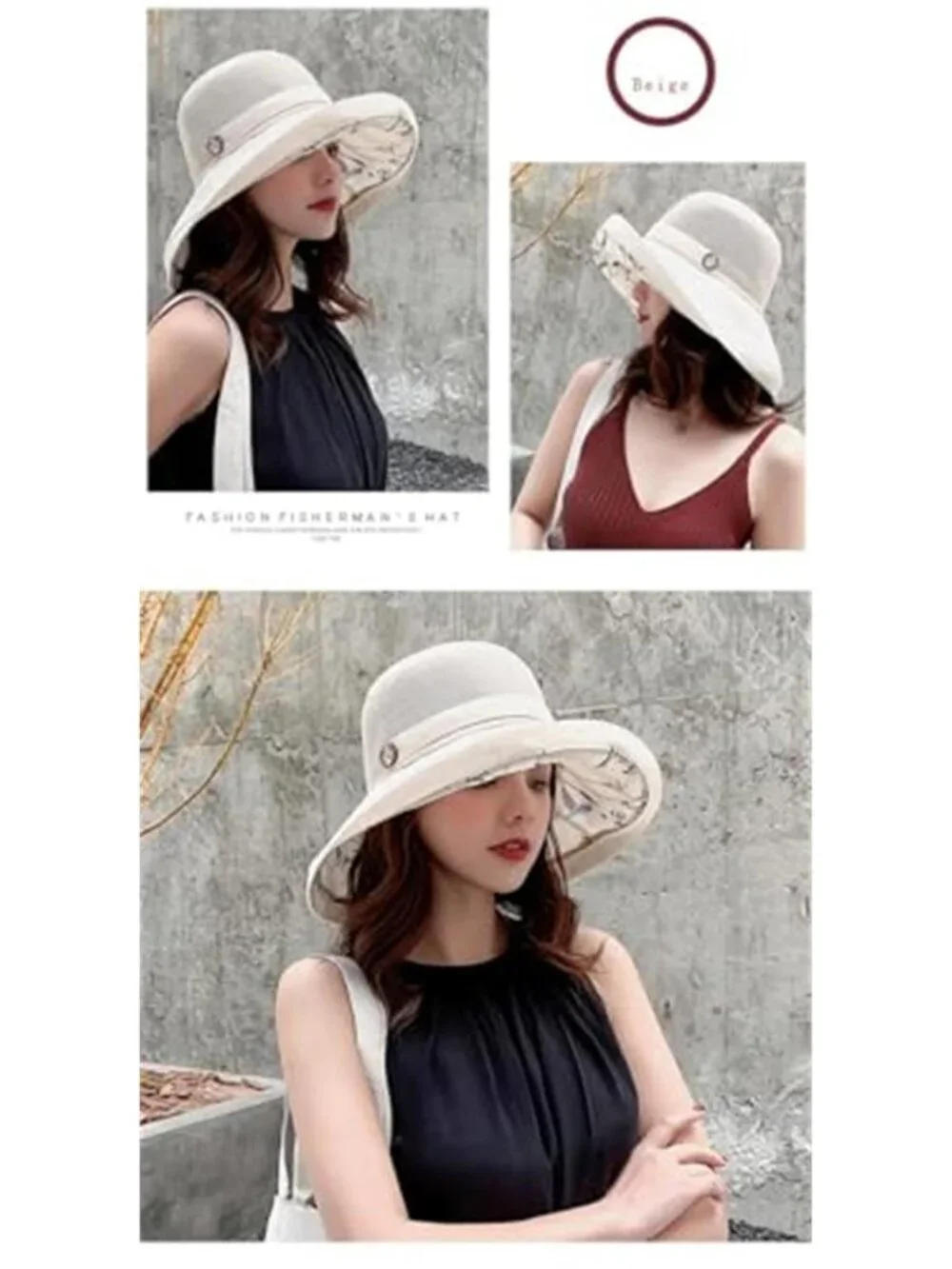 Summer Mesh Sun Hats for Women UV Protection Wide Brim Packable Beach Bucket Hat
